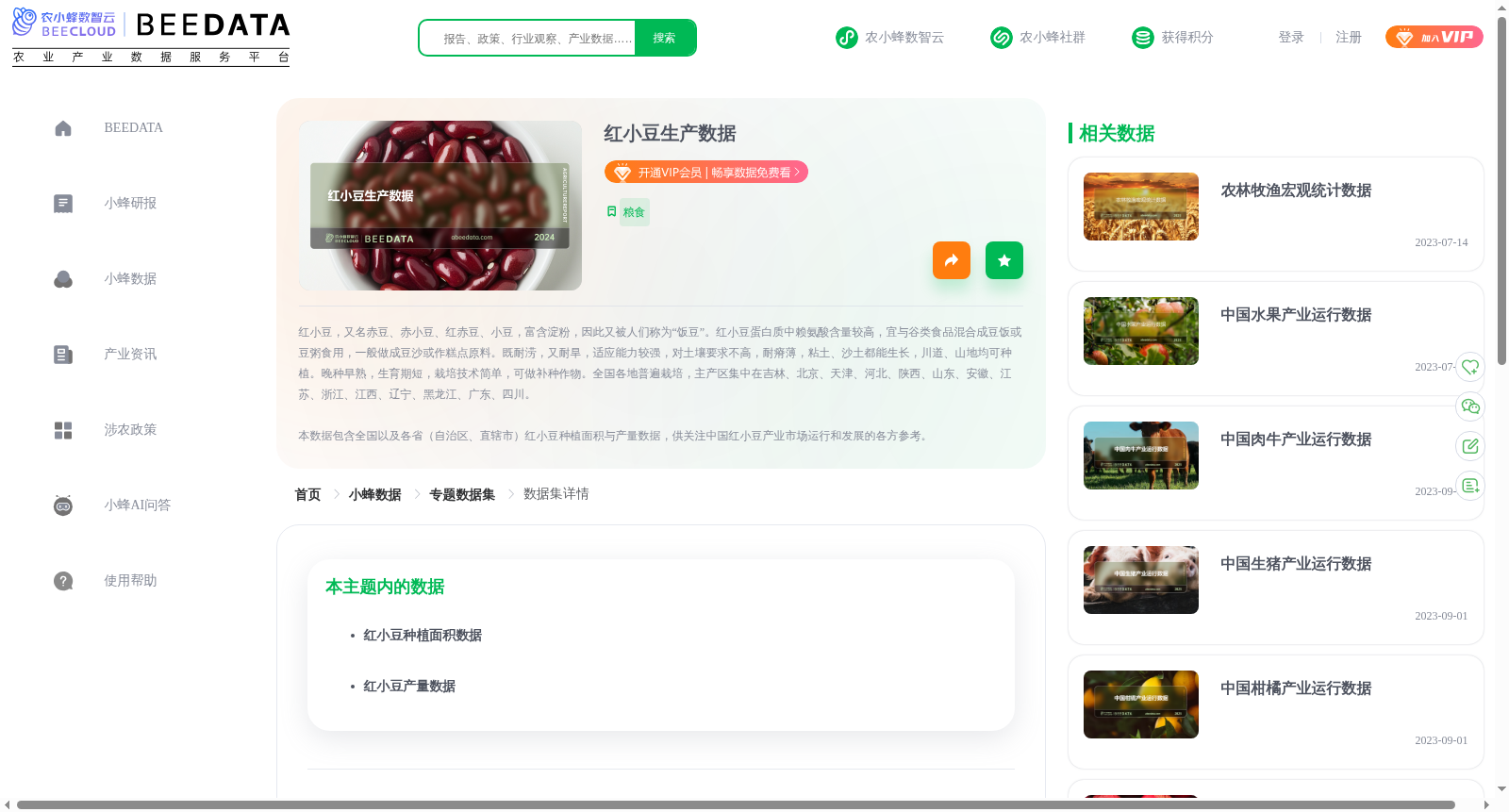红小豆生产数据 数据集图片