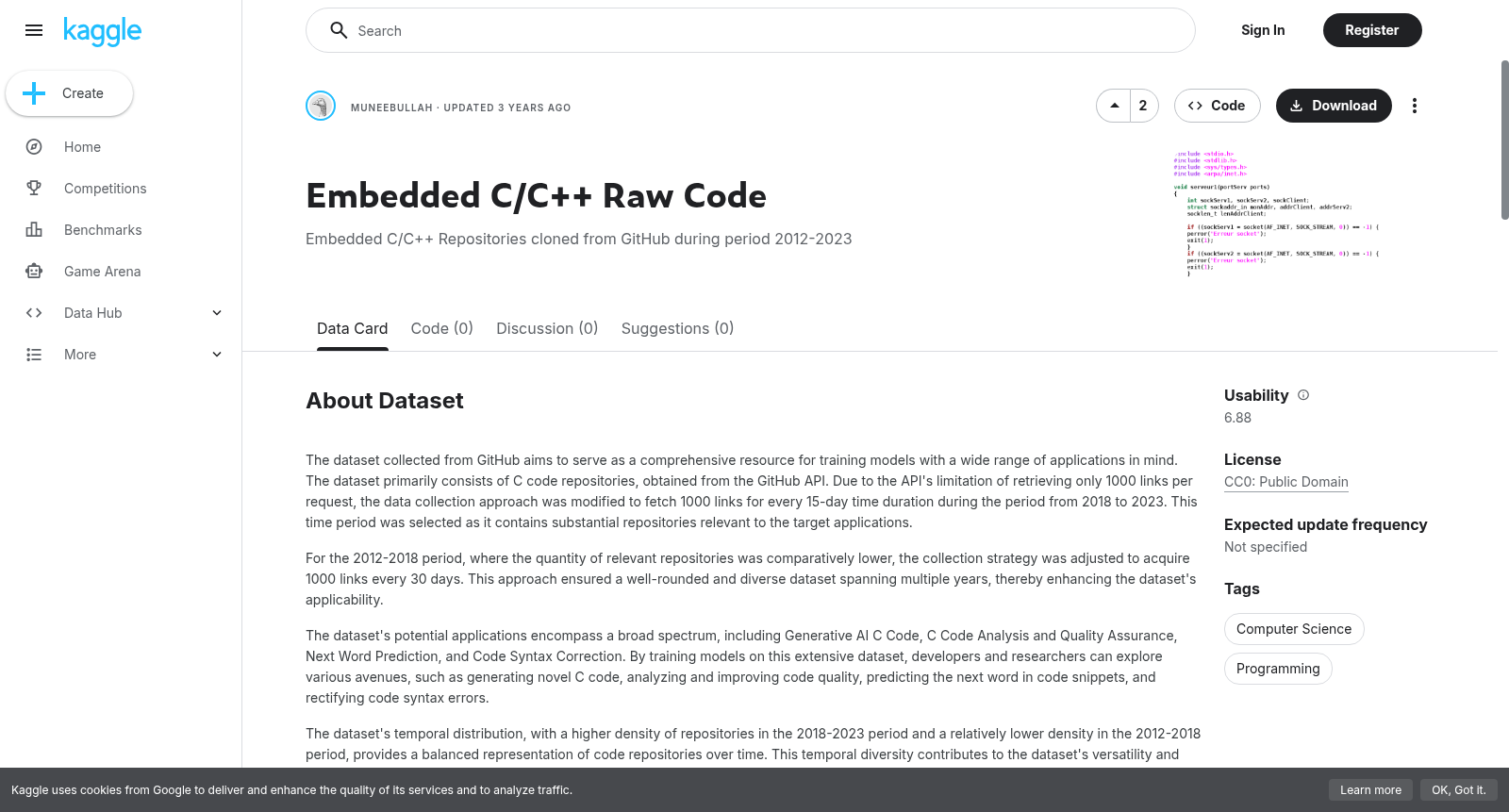 Embedded C/C++ Raw Code 数据集图片