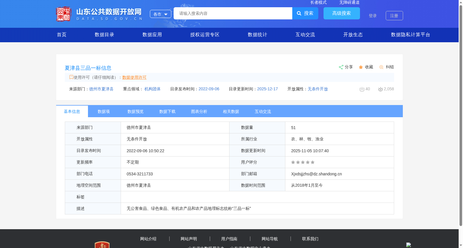 夏津县三品一标信息 数据集图片