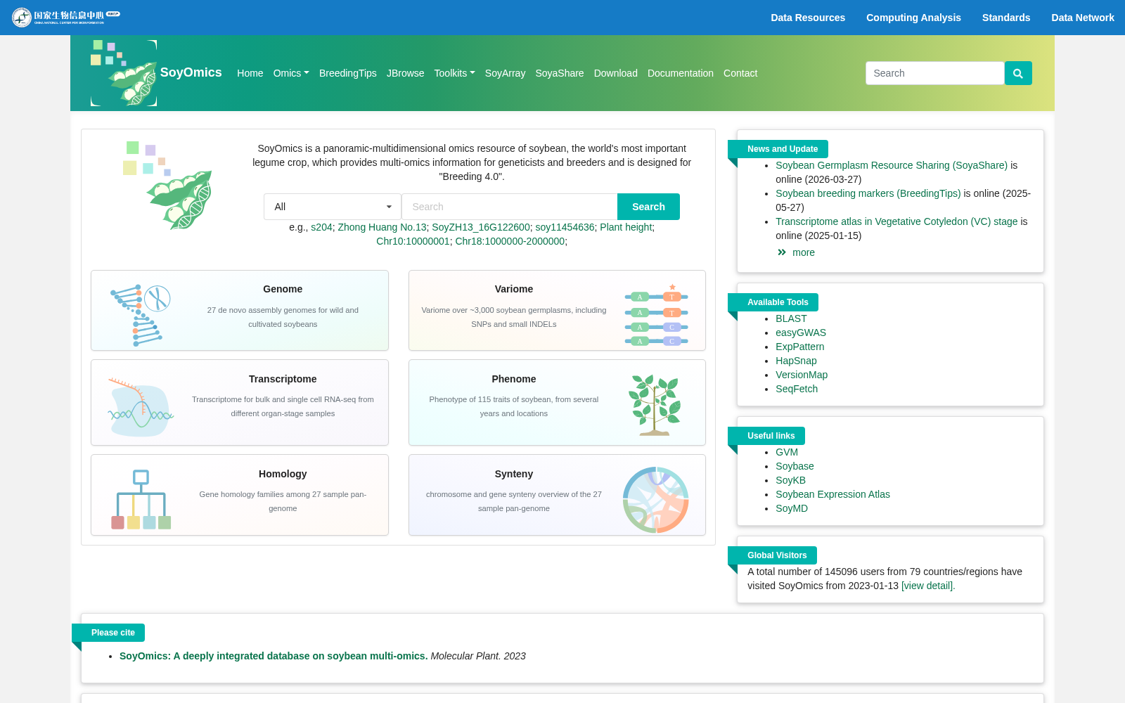 A deeply integrated database on soybean multi-omics 数据集图片
