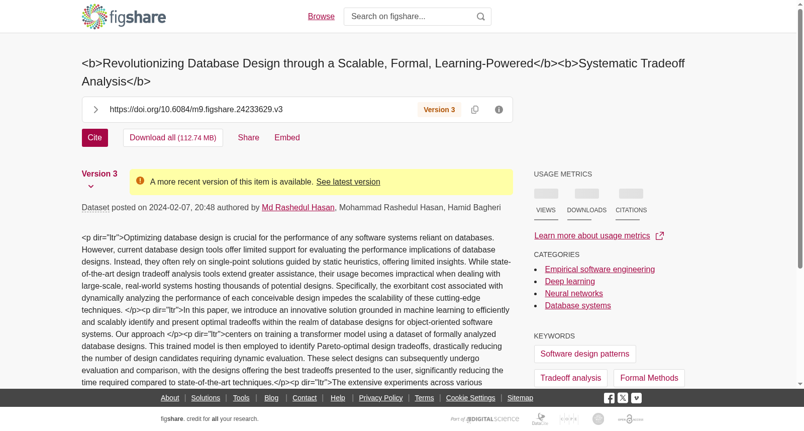 <b>Revolutionizing Database Design through a Scalable, Formal, Learning-Powered</b><b>Systematic Tradeoff Analysis</b> 数据集图片